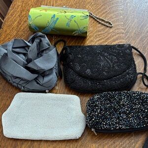 Elegant Black Beaded Evening Clutch